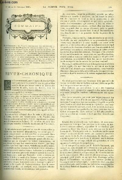 La science pour tous n 42 - Le congrs international des electriciens, Les fugiens du jardin d'acclimatation, Nouvelles dispositions du couple au sulfate de cuivre par M. Gaiffe, Les pendules lectriques, Le traitement par le sulfure de carbone