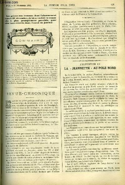 La science pour tous n 53 - L'expdition de la Jeannette au pole nord, Le trentime anniversaire de la pose du cable tlgraphique de la Manche, L'acier, la fabrication des rails d'acier, Le dragon volant, La seconde campagne du travailleur, A propos