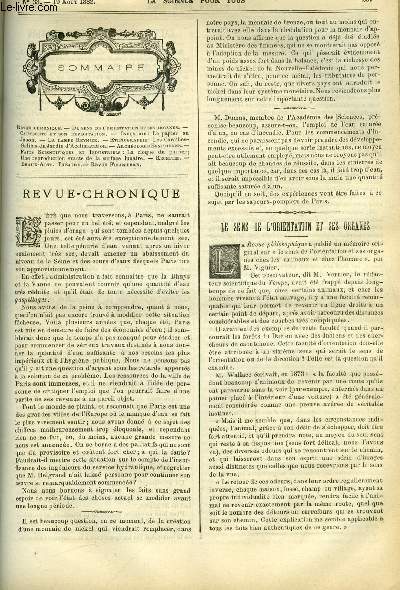 La science pour tous n 33 - Du sens de l'orientation et ses organes, Cauterets et son exploitation, Le papier au Japon, La lampe Reynier, Les caraibes galibis du jardin d'acclimatation, La cloque du poirier, Une reproduction exacte de la surface lunaire