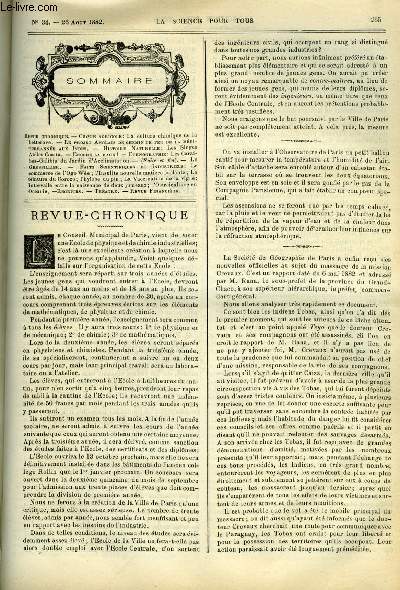 La science pour tous n 34 - La culture chimique de la betterave, Le projet anglais de chemin de fer de la mditerrane aux Indes, Les singes Atles Coata, Les caraibes galibis du jardin d'acclimatation, Le commerce de l'ogo we, L'insulite nouvelle