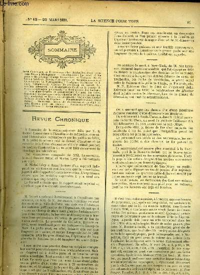 La science pour tous n 12 - Les funrailles d'une princesse Nowa a Madagascar, Les dents et les poils, George Simon Ohm, L'cole navale du Borda, L'lectrolyse, La pyretognine, L'exalgine, Statistique de la rage, Fermentation, Contrat de prestation