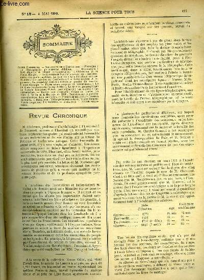 La science pour tous n 18 - Le phonographe perfectionn d'Edison, MM. Alphand et Berger, L'oklahoma et les peaux rouges, Condamnation des poles mobiles, Le pain du sige, Rsultats extraordinaires d'une mission au Cambodge, Les lions marins