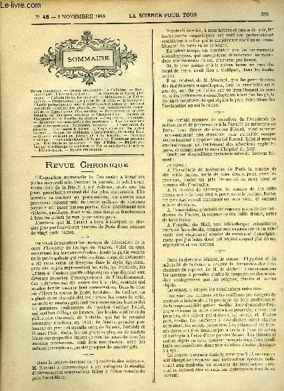 La science pour tous n 45 - La cellulose, Plantes a corbeilles, Les semences et l'acide phnique, Culture force des violettes, La tuberculose, La porte de la voix, Chariot porte lumire pour la guerre, Culture des plantes, Les vomissements incoercibles