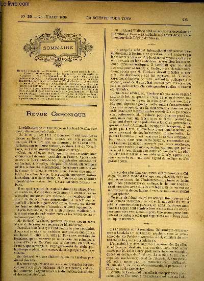 La science pour tous n 30 - Procd pour percer le verre, Le laboratoire de brasserie, L'ile d'Hligoland, Gaz liqufis comme explosifs, Dans les tnbres de l'Afrique, Recherche, dlivrance et retraite d'Emin-Pacha, Nivellement, Ressemblance
