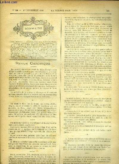 La science pour tous n 44 - Le bill Mac-Kinley, Le jaguar, Les ponts de Mareille, Eclairs en boule, Les vapeurs, Le grand pendule de la Tour Eiffel, L'institut agronomique, Identit par la photographie de l'oreille, Les sauterelles en Australie