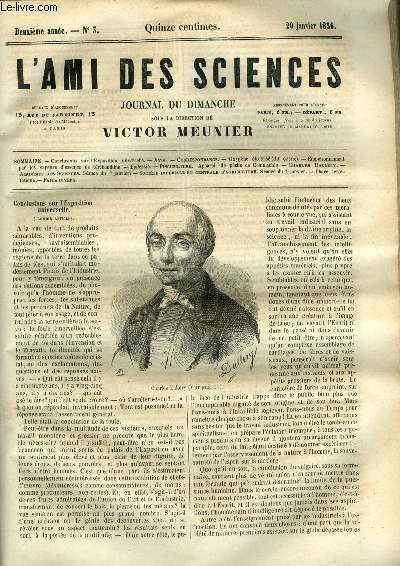 L'ami des sciences n 3 - Conclusions sur l'exposition universelle, Oxygne lectricit, Empoisonnement par les vapeurs d'essence de trbenthine, Appareil de pche de Commachio, Charles Dallery, Phare aerostatique