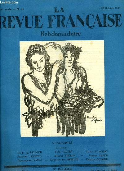 La revue franaise n 41 - Une heure avec Ren Boylesve par Frdric Lefvre, Le violoniste aux oiseaux par Myriam Thelen, Grandes dames et petits soldats par Albert Flament, Lettres a ma fille par M. Comolet Sue, Les russes en France, dans la zone rouge