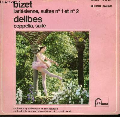 DISQUE VINYLE 33T L'ARLESIENNE , SUITES N1 ET N2 / COPPELIA SUITE.