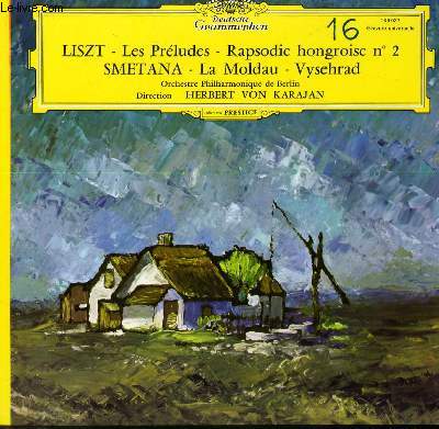 DISQUE VINYLE 33T LES PRELUDES, RAPSODIE HONGROISE N2 ( LISZT) / LA MOLDAU, VYSEHRAD ( SMETANA).