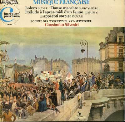 DISQUE VINYLE 33T MUSIQUE FRANCAISE / BOLERO DE RAVEL / DANSE MACABRE DE SAINT SANS / PRELUDE A L'APRES MIDI D'UN FAUNE DE DEBUSSY / L'APPRENTI SORCIER DE DUKAS.