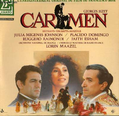 DISQUE VINYLE 33T  CARMEN OPERA EN 4 ACTES.