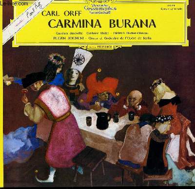 DISQUE VINYLE 33T CARMINA BURANA. AVEC LE CHOEUR ET L'ORCHESTRE DE L'OPERA DE BERLIN SOUS LA DIRECTION DE EUGEN JOCHUM.