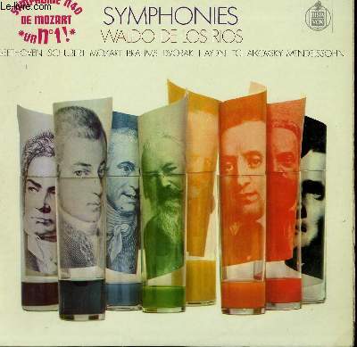 DISQUE VINYLE 33T SYMPHONIES. SYMPHONIE N7 DE BEETHOVEN / N 8 DE SCHUBERT / N 40 DE MOZART / N 3 DE BRAHMS / N 5 DE DVORAK......PAR L'ORCHESTRE MANUEL DE FALLA SOUS LA DIRECTION DE WALDO DE LOS RIOS.