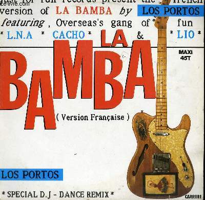 DISQUE VINYLE MAXI 45T LA BAMBA VERSION FRANCAISE.