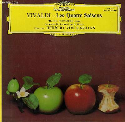 DISQUE VINYLE 33T LES QUATRE SAISONS. PAR L'ORCHESTRE PHILHARMONIQUE DE BERLIN SOUS LA DIRECTION DE HERBERT VON KARAJAN. AVEC MICHEL SCHWALBE AU VIOLON.