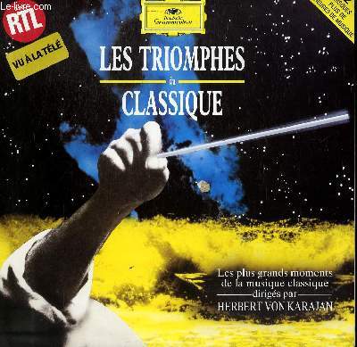 2 disques vinyle 33t. les triomphes du classique. les plus grands moments  de la musique classique diriges par herbert von karajan. carmen de bizet /