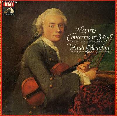 DISQUE VINYLE 33T CONCERTO N3 EN SOL MAJEUR, K. 216 POUR VIOLON ET ORCHESTRE / CONCERTO N5 EN LA MAJEUR, K.219 