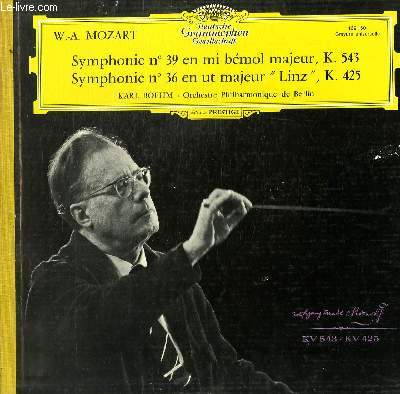 DISQUE VINYLE 33T SYMPHONIE N39 EN MI BEMOL MAJEUR K 543 / SYMPHONIE N 36 EN UT MAJEUR 