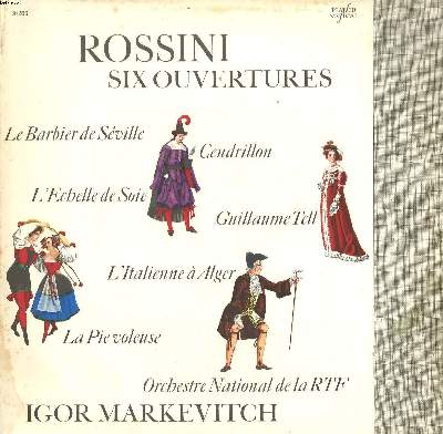 DISQUE VINYLE 33T / SIX OUVERTURES par l'ORCHESTRE NATIONAL DE LA R.T.F. dirig par IGOR MARKEVITCH