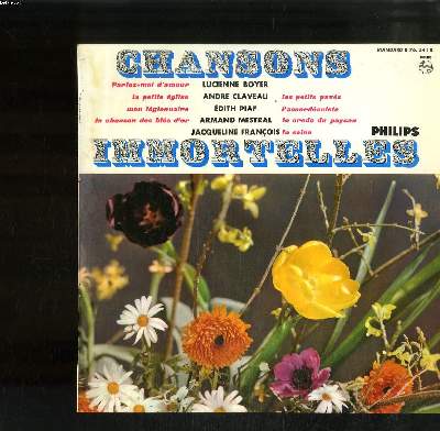 DISQUE VINYLE 33T PETIT FORMAT / CHANSONS IMMORTELLES / PARLEZ-MOI D'AMOUR / LA PETITE EGLISE / MON LEGIONNAIRE / LA CHANSON DES BLES D'OR / LA SEINE / LES PETITS PAVES / L'ACCORDEONISTE / LE CREDO DU PAYSAN