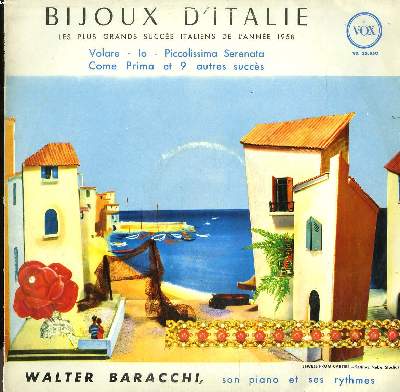 DISQUE VINYLE 33T / BIJOUX D'ITALIE / LES PLUS GRANDS SUCCES ITALIENS DE L'ANNEE 1958
