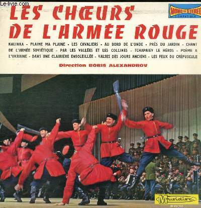 DISQUE VINYLE 33T KARLINKA, PLAINE MA PLAINE, LES CAVALIERS, AU BORD DE L'ONDE, PRES DU JARDIN, CHANT DE L'ARMEE SOVIETIQUE, PAR LES VALLEES ET LES COLLINES, TCHAPAIEV LE HEROS, POEME A L'UKRAINE, DANS UNE CAVALIERE ENSOLEILLEE.