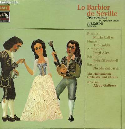 DISQUE VINYLE 33T LE BARBIER DE SEVILLE (EXTRAITS).