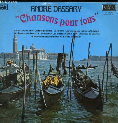 DISQUE VINYLE 33T CATARI, O SOLE MIO, CELEBRE SERENATA, LA PALOMA, AY AY AY, LES MILLIONS D'ARLEQUIN, LA CHANSON DES BLES D'OR, SEMAILLES, LES OISEAUX DANS LE SOIR, BERCEUSE DE JOCELYN, ROMANCE DE MAITRE PATHELIN, LE CREDO DU PAYSAN.