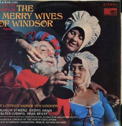 DISQUE VINYLE 33T THE MERRY WIVES OF WINDSOR.