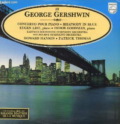 DISQUE VINYLE 33T CONCERTO POUR PIANO, RHAPSODY IN BLUE.