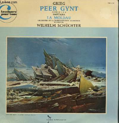 DISQUE VINYLE 33T LE MATIN, MORT D'AASE, DANSE D'ANITRA, DANS LE HALL DU ROI DE LA MONTAGNE, PLAINTE D'INGRID, DANSE ARABE, RETOUR DE PEER GYNT CHANSON DE SOLVEIG, LA MOLDEAU.