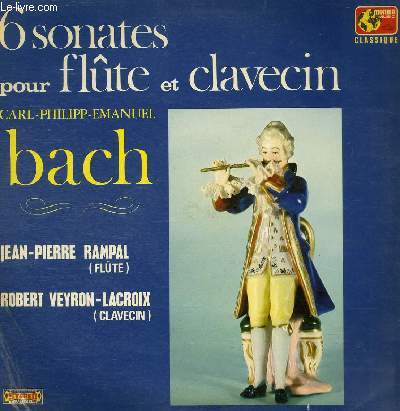 DISQUE VINYLE 33T 6 SONATES POUR FLUTE ET CLAVECIN.