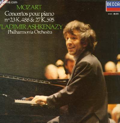 DISQUE VINYLE 33T CONCERTO POUR PIANO ET ORCHESTRE N23 EN LA MAJEUR, CONCERTO POUR PIANO ET ORCHESTRE N27 EN SI BEMOL MAJEUR.