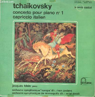 DISQUE VINYLE 33T CONCERTO POUR PIANI N1, CAPRICCIO ITALIEN.