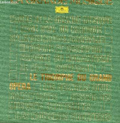 DISQUE VINYLE 33T LE TRIOMPHE DU GRAND OPERA.