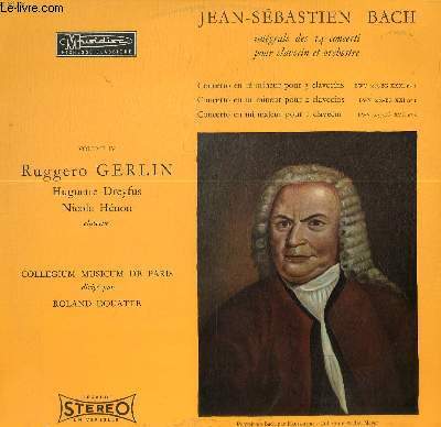 DISQUE VINYLE 33T INTEGRAMLE DES 14 CONCERTI POUR CLAVECIN ET ORCHESTRE.