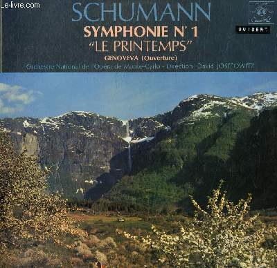 DISQUE VINYLE 33T GENOVEVA (OUVERTURE). SYMPHONIE N1 EN SI BEMOL MAJEUR 