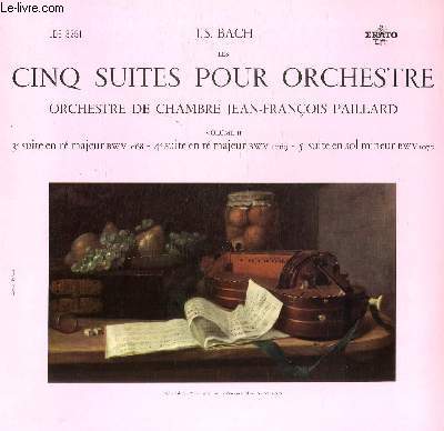 DISQUE VINYLE 33T LES CINQ SUITES POUR ORCHESTRE.