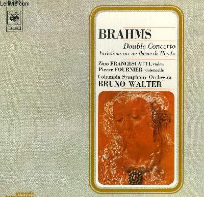 DISQUE VINYLE 33T CONCERTO POUR VIOLON, VIOLONCELLE ET ORCHESTRE EN LA MINEUR; VARIATIONS SUR UN THEME DE HAYDN.