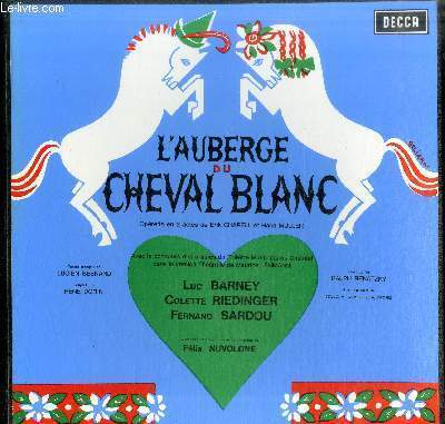 DISQUE VINYLE 33T L'AUBERGE DU CHEVAL BLANC-OPERETTE EN 2 ACTES- COFFRET 2 DISQUES-COFFRET DEUX DISQUES