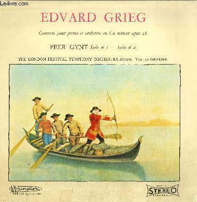 DISQUE VINYLE 33T CONCERT0 POUR PIANO ET ORCHESTRE EN LA MINEUR OPUS 16-PEER GYNT SUITE N1-SUITE N2