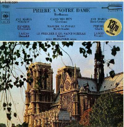 DISQUE VINYLE 33T PRIERE A NOTRE DAME