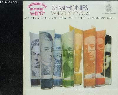 DISQUE VINYLE 33T : SYMPHONIES - Beethoven : Symphonie n9, Schubert : Symphonie n8, Mozart : Symphonie n40, Brahms : Symphonie n3, Dvorak : Symphonie n5, Haydn : Symphonie des jouets, Tchaikowsky : Symphonie n5, Mendelssohn : Symphonie n4