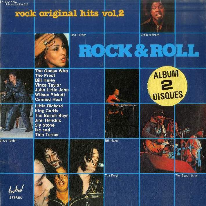 DISQUE VINYLE 33T : ROCK ORIGINAL HITS, VOL. 2 - The Guess Who: Shakin' All Over, Frost: Black Train, Bill Haley : See You Later Alligator, Vince Taylor : Mean Women Blues, John Little John : Shake Your Money Maker, Wilson Pickett : I'm Gonna Love You...