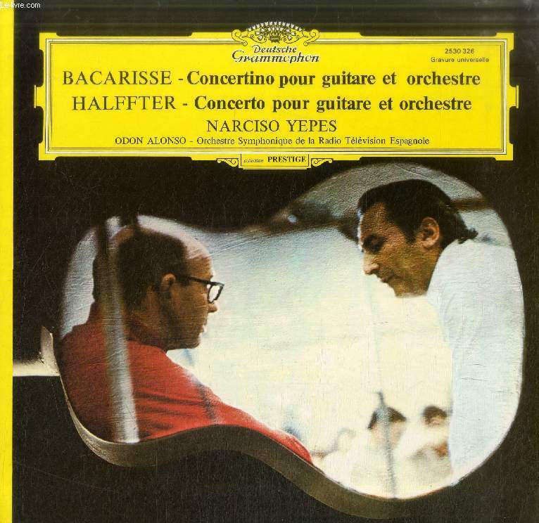 DISQUE VINYLE 33T : CONCERTINO POUR GUITARE ET ORCHESTRE, CONCERTO POUR GUITARE ET ORCHESTRE