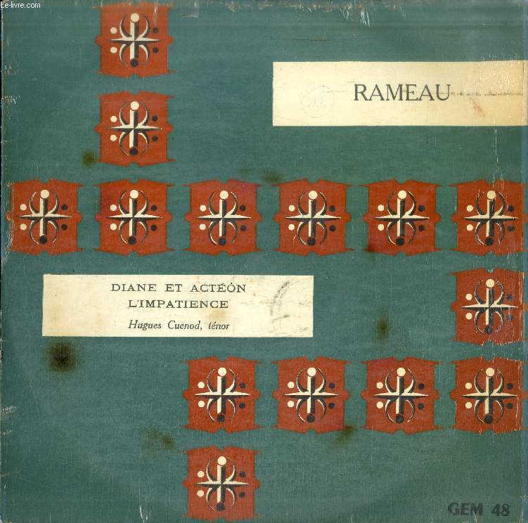 DISQUE VINYLE 33T : DIANE ET ACTEON, L'IMPATIENCE - Hugues Cuenod, Tnor