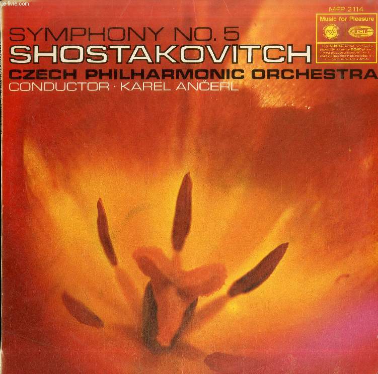 DISQUE VINYLE 33T : SYMPHONY N 5 - Czech Philarmonic Orchestra, dir. Karel Ancerl