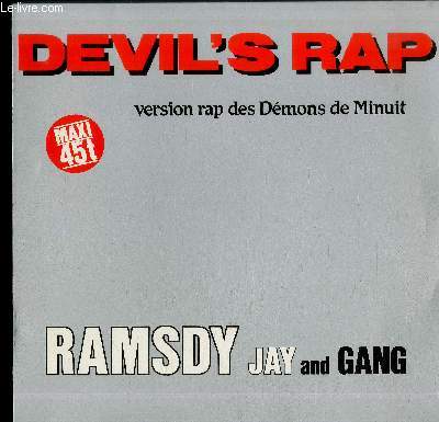DISQUE VINYLE MAXI 45T : DEVIL'S RAP - Devil's rap (crazy devil's mix), Devil's scratch effects, Devil's rap (senza voce), Devil's rap (senza musica)