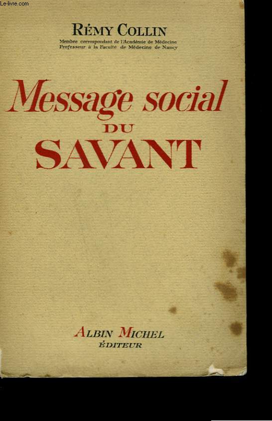 MESSAGE SOCIAL DU SAVANT.