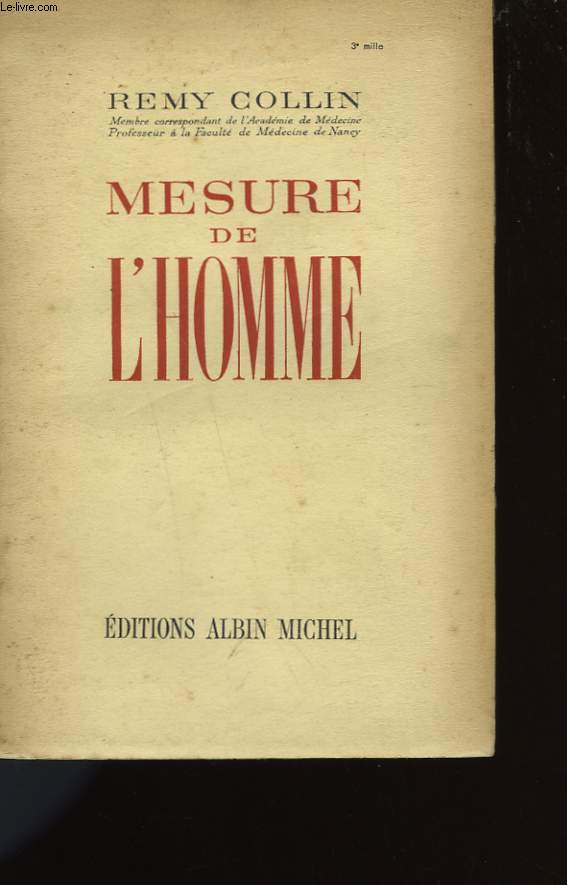 MESURE DE L'HOMME.